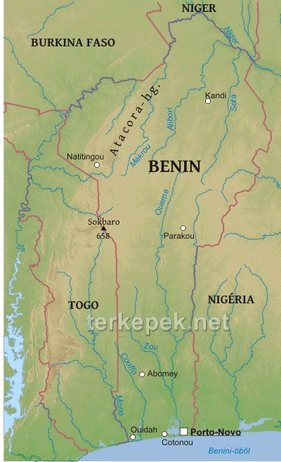 Benin térkép